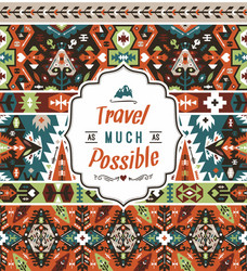 seamless colorful pattern in tribal style vector image
