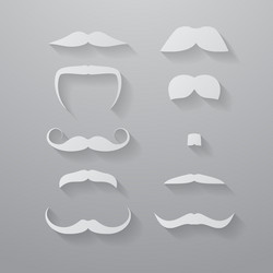 Set of paper mustaches vector