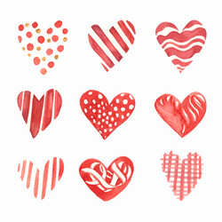 variety loving hearts set vector