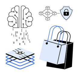 artificial intelligence blockchain technology vector image