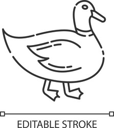 Duck pixel perfect linear icon vector