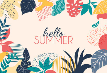 Hello summer poster vector