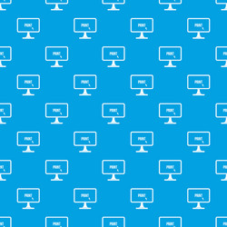 print word on a computer monitor pattern seamless vector image