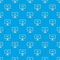 Print word on a computer monitor pattern seamless vector