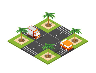 Road isometric 3d city vector