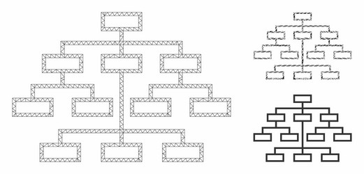 algorithm tree mesh network model vector image