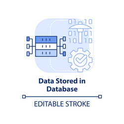 Data stored in database light blue concept icon vector