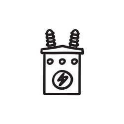 high voltage transformer sketch icon vector