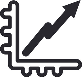 increase arrow chart in lupe and document line vector image