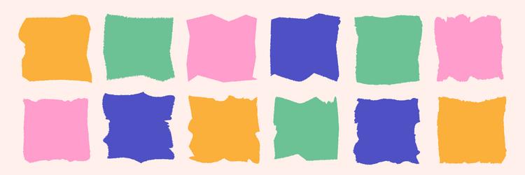 jagged square set color style vector image
