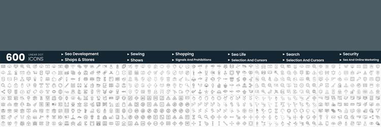 Set of 600 thin line icons in this bundle include vector