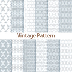 Set of nine seamless pattern in retro style vector