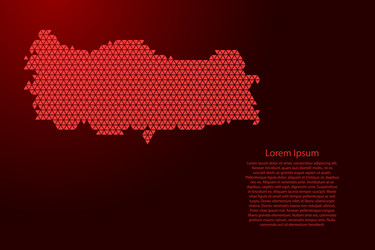 turkey map abstract schematic from red triangles vector image