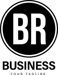 br initial a logo design with abstract style vector image