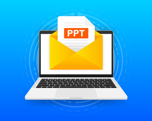 computer with envelope and ppt file laptop vector