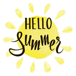 Inscription hello summer vector