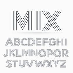 Linear Alphabet Stripe Font vector image