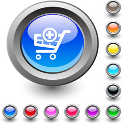 add to cart round button vector image