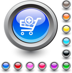 add to cart round button vector