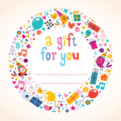 birthday gift tag vector