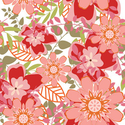 Retro summer seamless floral pattern with birds Vector Image