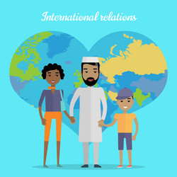 International relations flat design concept vector