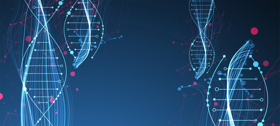 abstract dna background with plexus effect vector image
