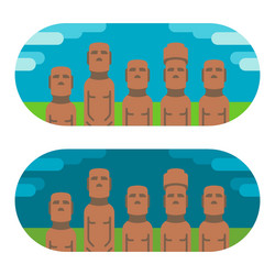 flat design moai easter vector