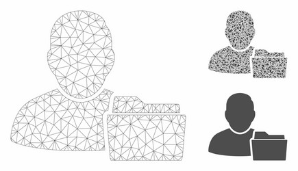user document folder mesh wire frame model vector image