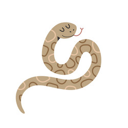 cute python snake with smile and facial expression vector