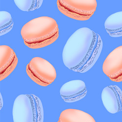 Seamless pattern with colorful macaroon cookies vector