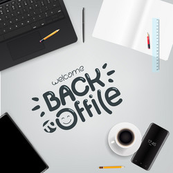 Welcome back to office different business stuff vector