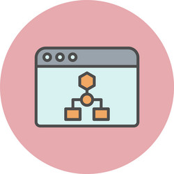 algorithm line filled circle icon vector image