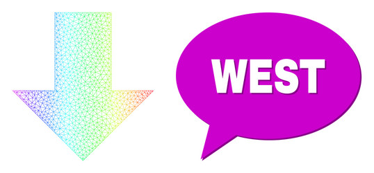 spectral net gradient arrow down icon and west vector image