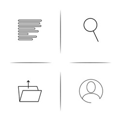 web and text simple linear icon setsimple outline vector image