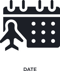 black date isolated icon simple element from vector image