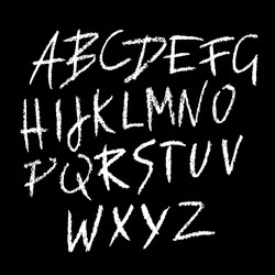 chalk textured font grunge script on chalkboard vector image
