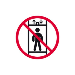 Do not use this lift for people prohibited sign vector