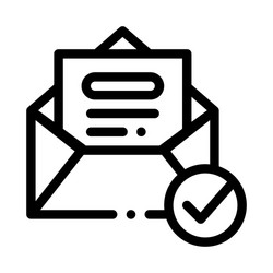 envelope message list and approved mark vector image