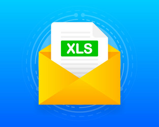 envelope with xls file laptop and email vector