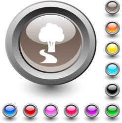 tree round button vector image