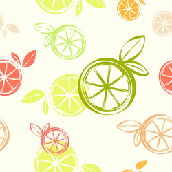 Oranges seamless pattern with citrus background Vector Image