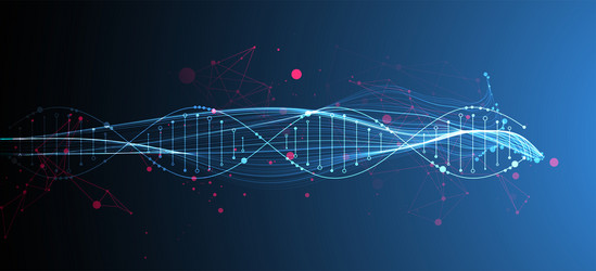 abstract dna background with plexus effect vector image