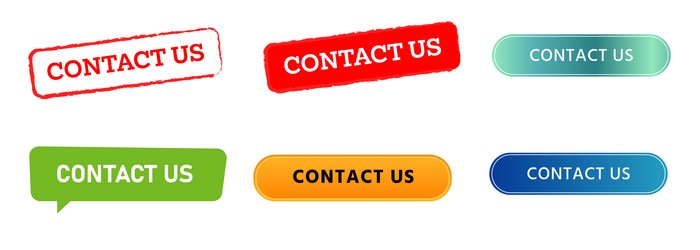 Contact us rubber stamp speech bubble and button vector