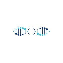 dna honeycomb helix hexagon logo icon vector