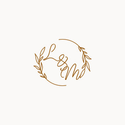 Letter lm wedding monogram logo design Royalty Free Vector