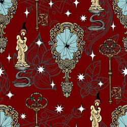 seamless pattern with mystic objects vector image