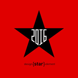 star with new year date abstract design element vector image