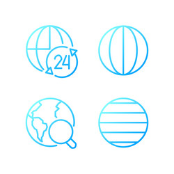 geography pixel perfect gradient linear icons set vector