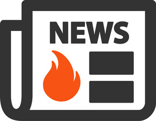 Hot news flat icon vector